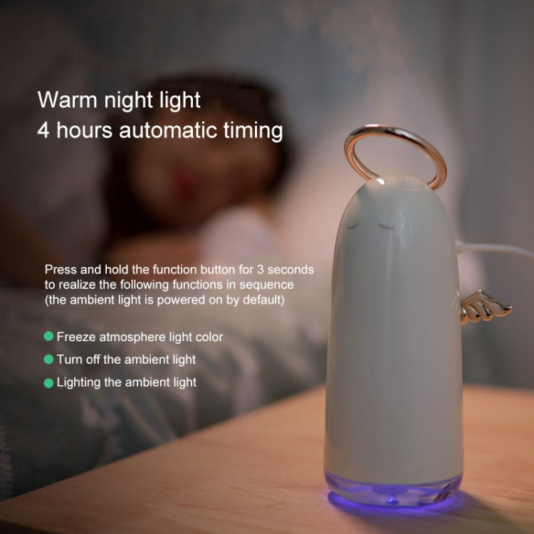 TSHM0 Mini Angel Atomizing Humidifier with Colorful Night Lights, Water Tank Capacity: 230mL (Gold)