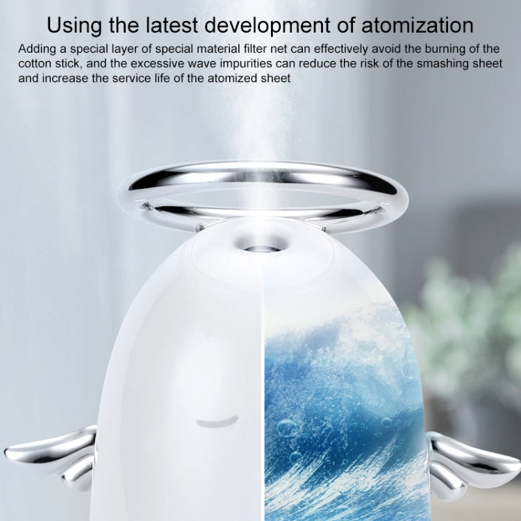 TSHM0 Mini Angel Atomizing Humidifier with Colorful Night Lights, Water Tank Capacity: 230mL (Gold)