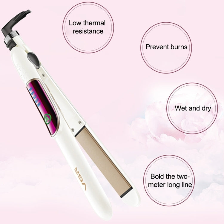 VGR V-509 35W 5 Gears AdjustableHair Straightening Curling Iron Dual-use, Plug Type: EU Plug(White)