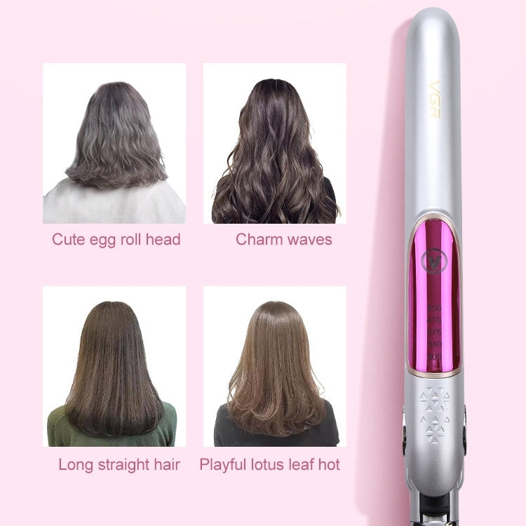 VGR V-509 35W 5 Gears AdjustableHair Straightening Curling Iron Dual-use, Plug Type: EU Plug(White)