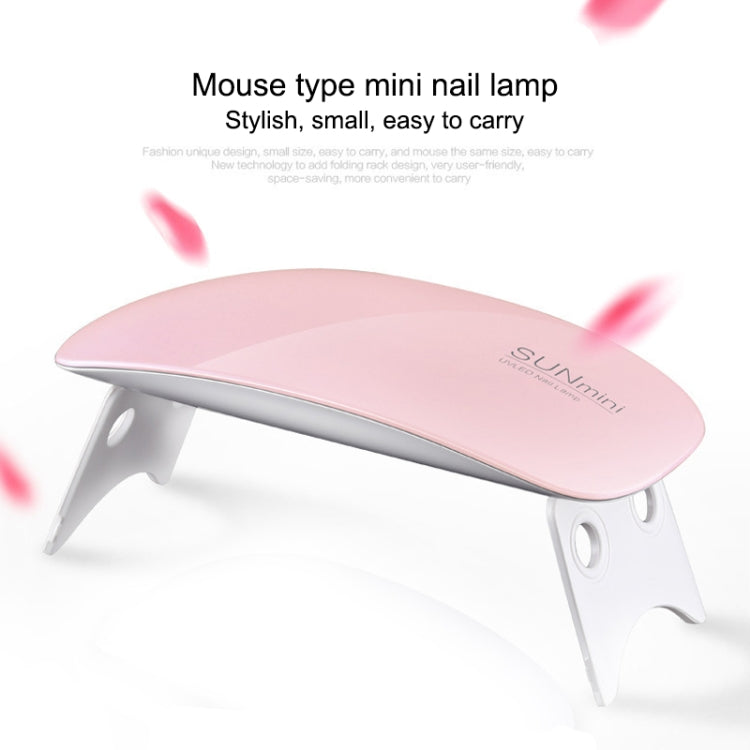 SUN mini 2 6W UV + LED USB Nail Lamp Fingernail Gel Curing Dryer(Pink)