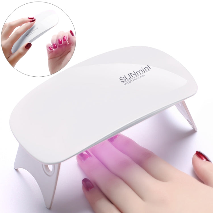 SUN mini 2 6W UV + LED USB Nail Lamp Fingernail Gel Curing Dryer(White)