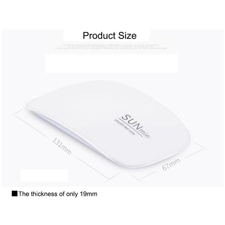 SUN mini 2 6W UV + LED USB Nail Lamp Fingernail Gel Curing Dryer(White)