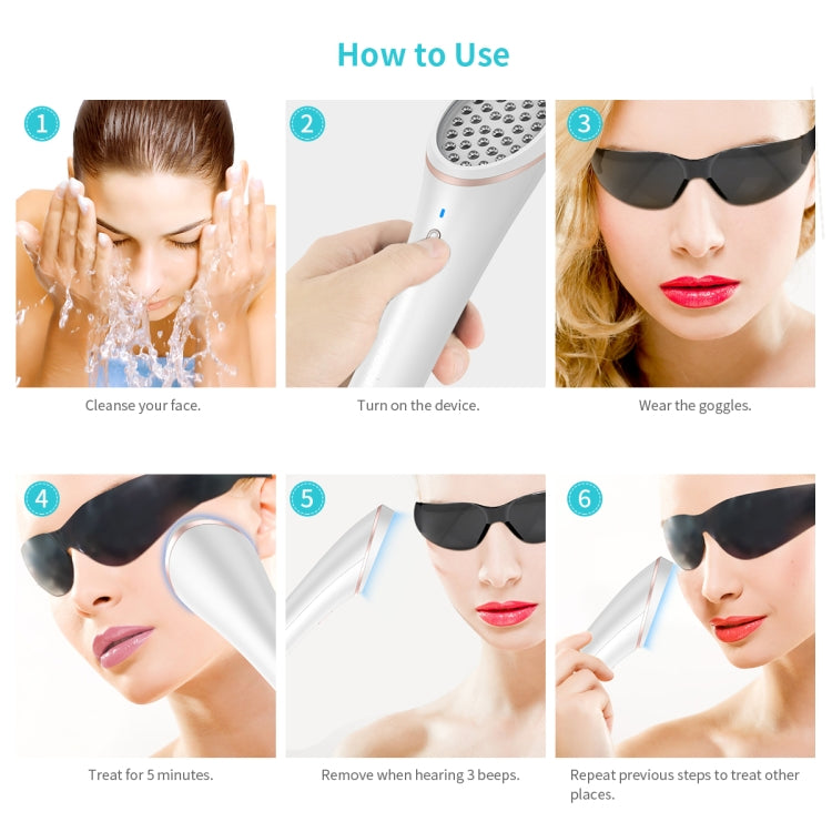 XPREEN XPRE052 Wireless Rechargeable Light Acne Treatment Device Home Acne Clearing Eraser with Blue Light and Red Light(White)