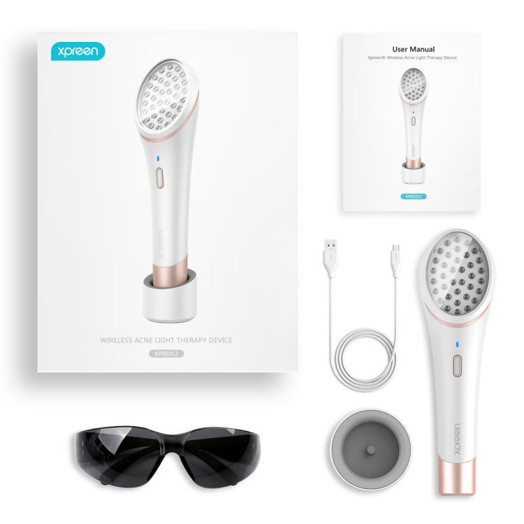 XPREEN XPRE052 Wireless Rechargeable Light Acne Treatment Device Home Acne Clearing Eraser with Blue Light and Red Light(White)