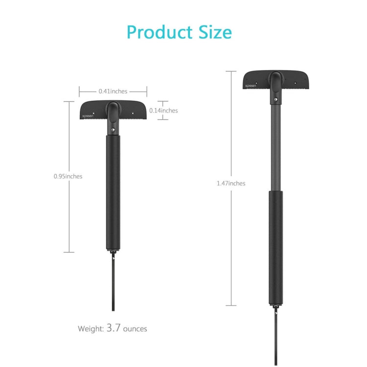 XPREEN XPRE034 Stretchable Handle Stainless Steel Blade Back Shaver Adjustable Back Razor with Lanyard for Men(Black)