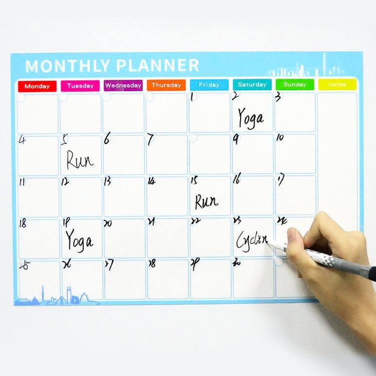 Magnetic Monthly Planner Refrigerator Magnet PET Magnetic Soft Whiteboard, Size: 29.7cm x 42cm (Black)