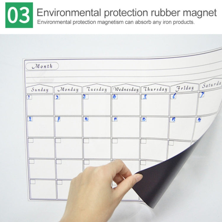 Magnetic Weekly Plan Refrigerator Magnet PET Magnetic Soft Whiteboard, Size: 29.7cm x 42cm (Black)