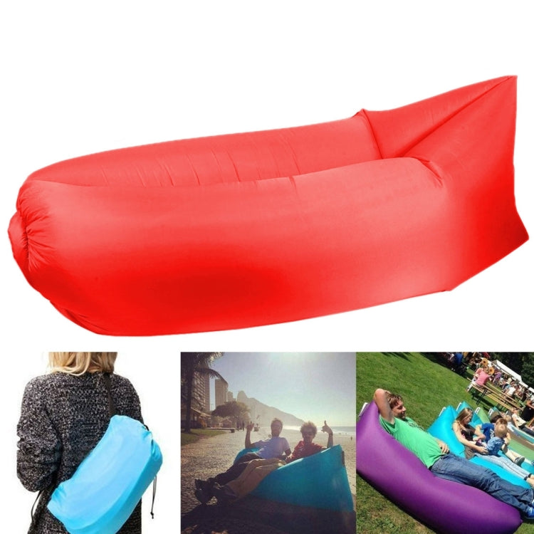 Inflatable Lounger Polyester Fabric Compression Air Bag Sofa for Beach / Travelling / Hospitality / Fishing, Size: 185cm x 75cm x 50cm, Normal Quality(Red)