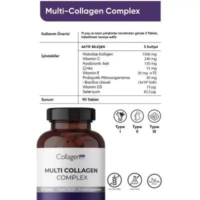 Collagen Forte Multi Collagen Complex Supplement for Skin, Hair & Nail Health - 90 Tablets