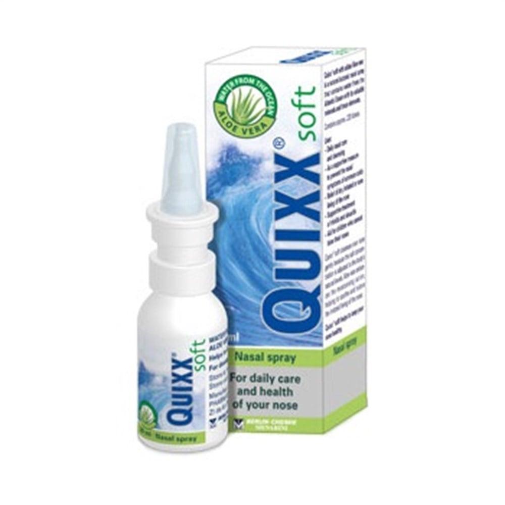 Quixx Soft Natural Isotonic Nasal Spray with Aloe Vera - Moisturizes & Soothes Dry Nasal Passages, Preservative-Free, 1.01 fl oz
