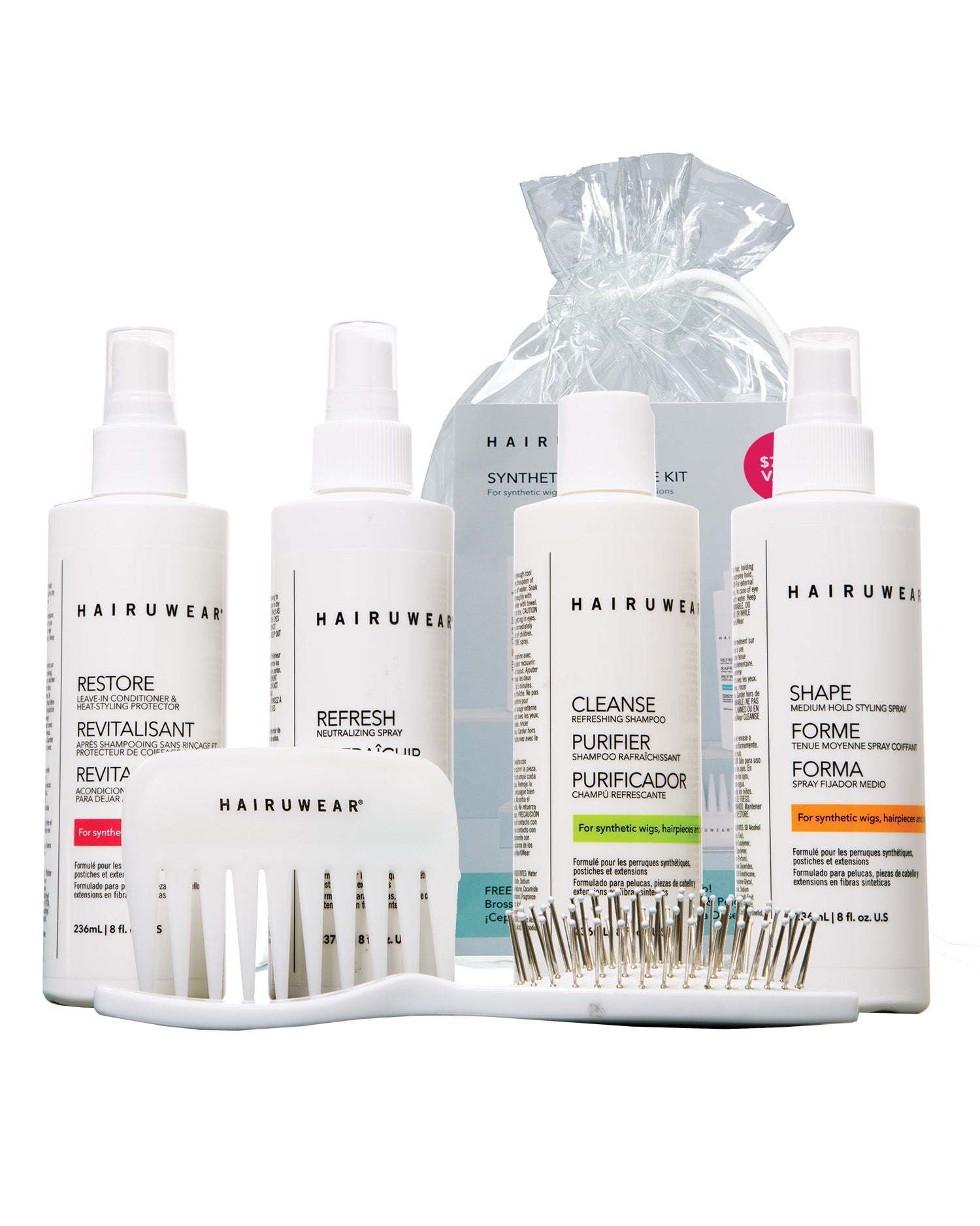 HairUWear Synthetic Hair Care Kit