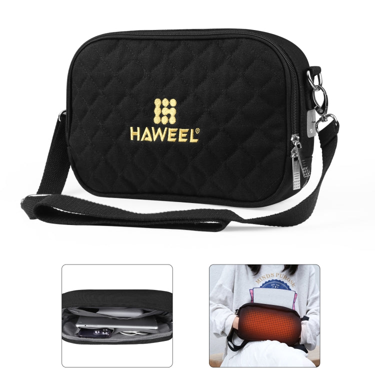HAWEEL Messenger Shoulder Small Bag Digital Tablet Phone Warmer Storage Bag with Hand Warmer(Black)
