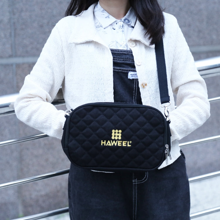 HAWEEL Messenger Shoulder Small Bag Digital Tablet Phone Warmer Storage Bag with Hand Warmer(Black)