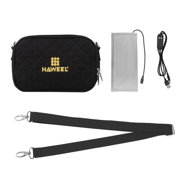 HAWEEL Messenger Shoulder Small Bag Digital Tablet Phone Warmer Storage Bag with Hand Warmer(Black)