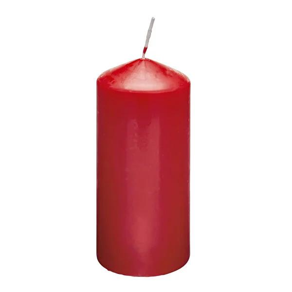 Rubin Licht Red Cylindrical Candle - 150x75 mm, Long-Lasting, 60-Hour Burn Time