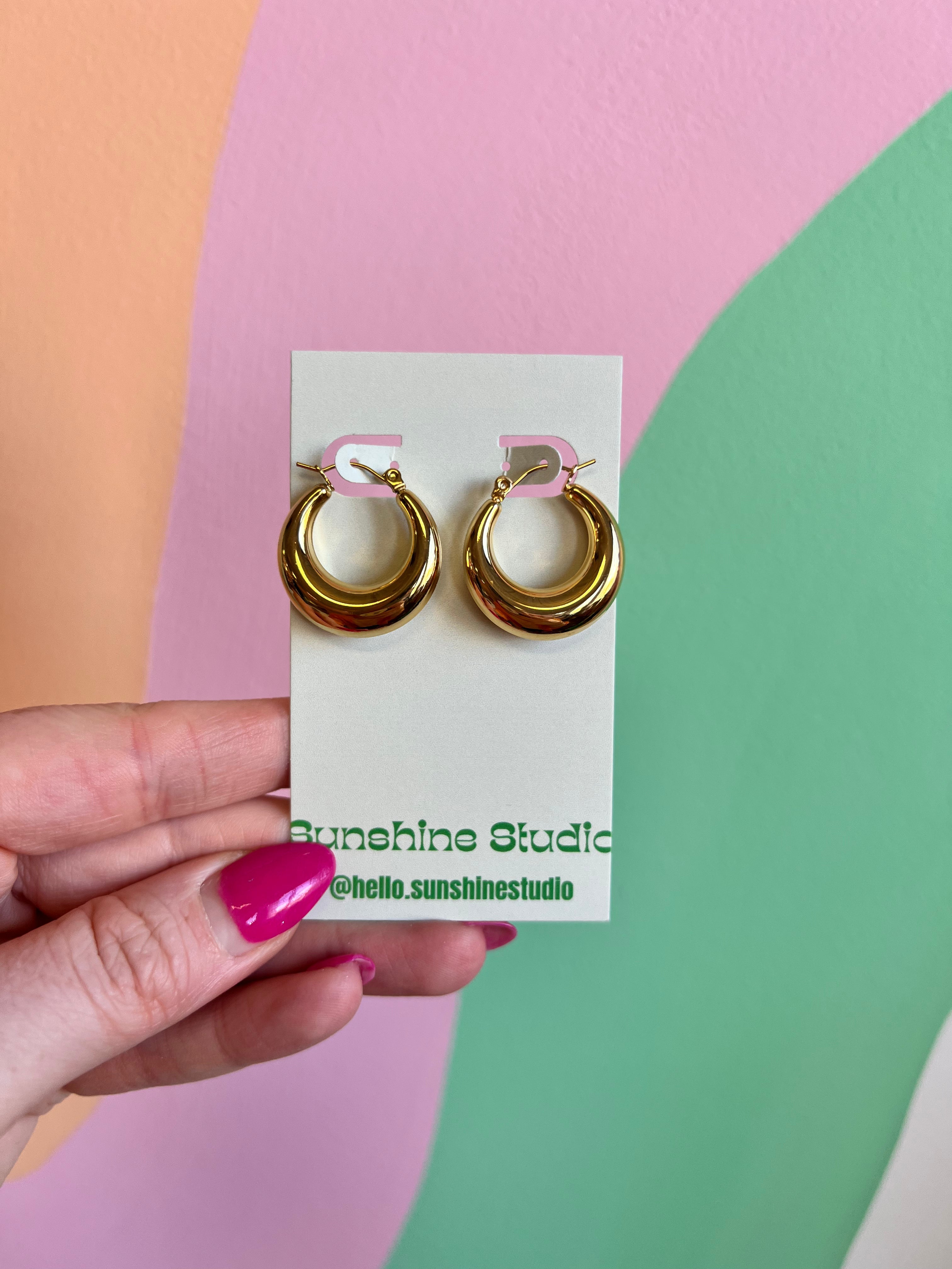 Retro Titanium Hoop Earrings