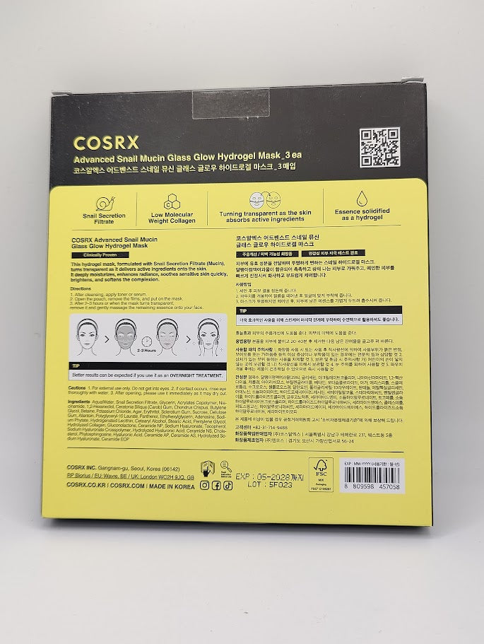 Cosrx Advanced Snail Mucin Glass Glow Hydrogel Mask