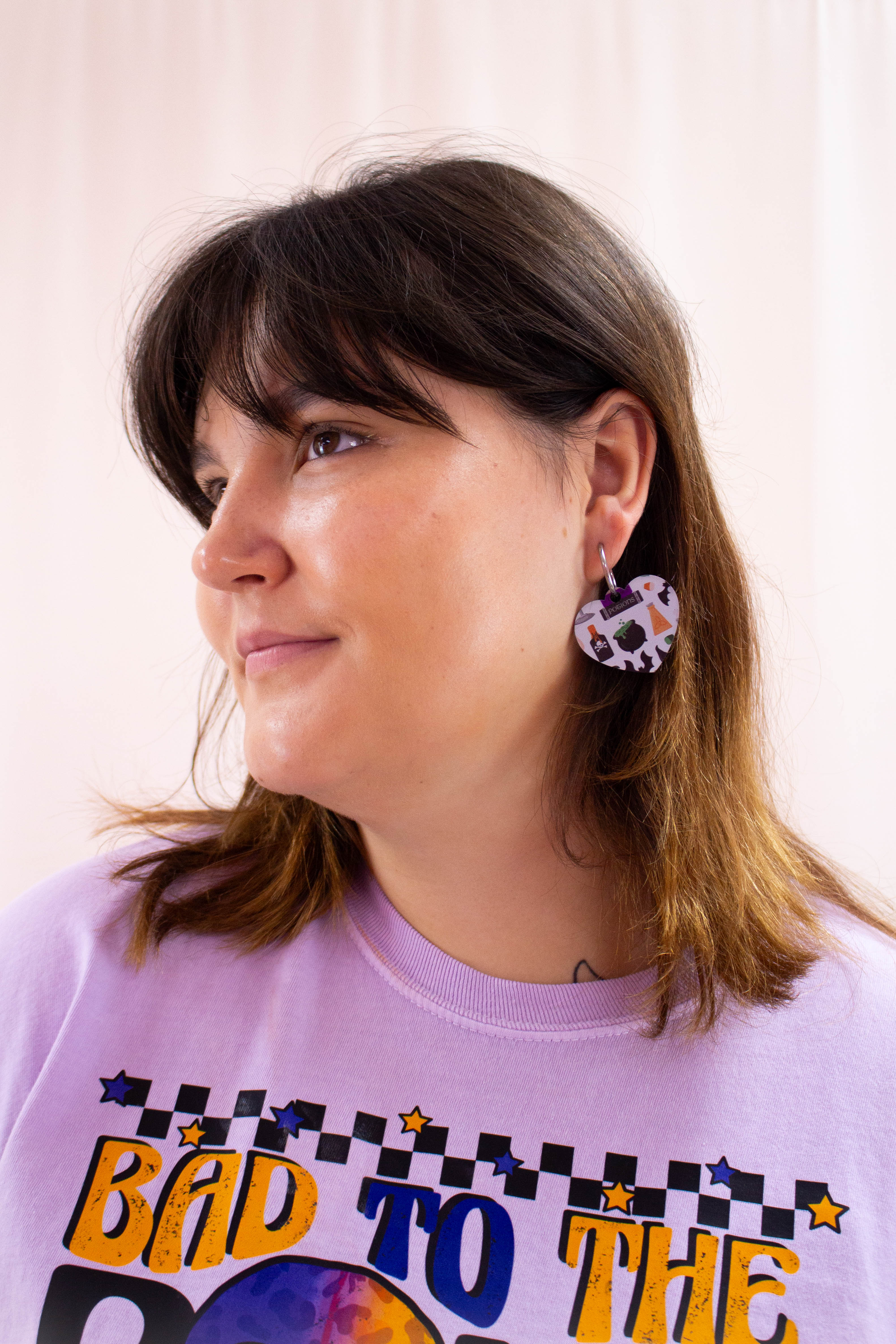 Spooky Sweetheart Heart Earrings