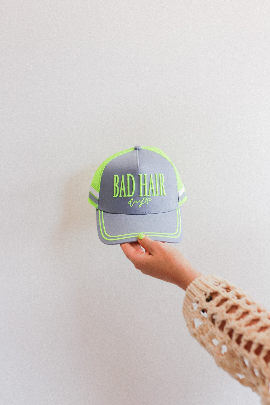 BAD HAIR DAY NEON MESH TRUCKER HAT