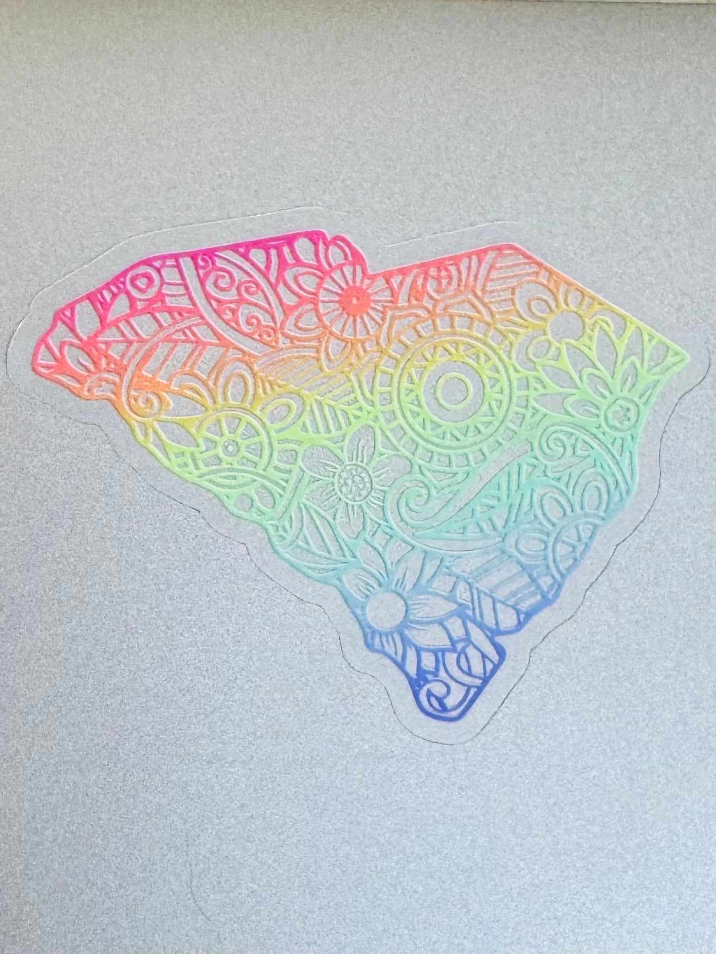 Bespattered Facade Rainbow Floral South Carolina Clear Sticker