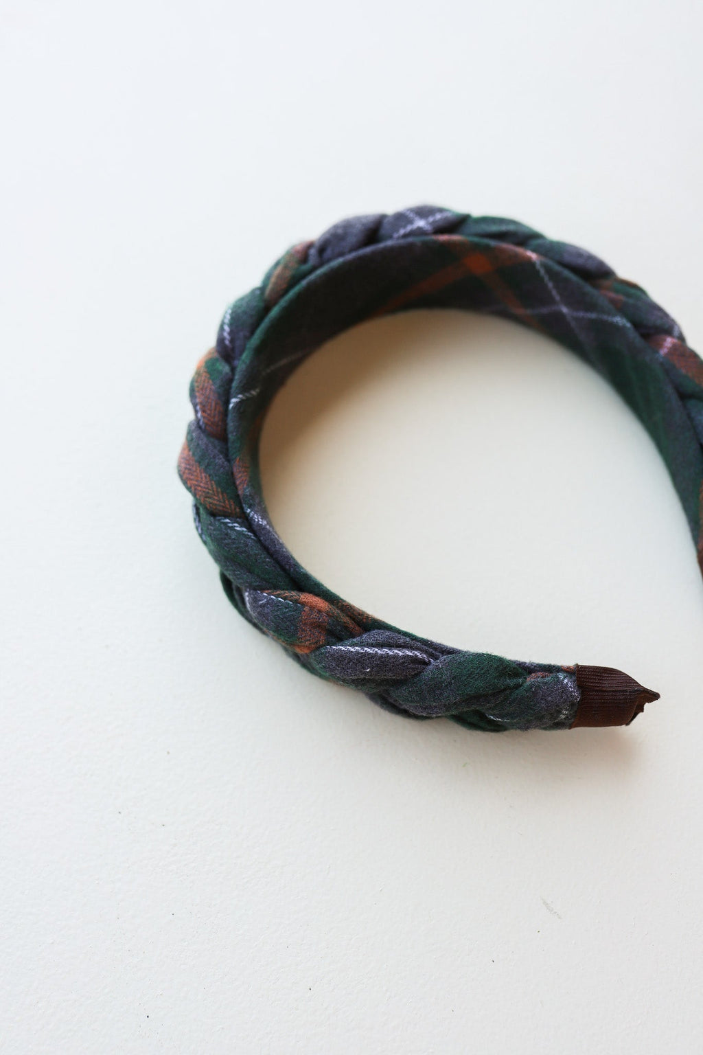 UNIVERSITY PLAID BRAIDED HEADBAND