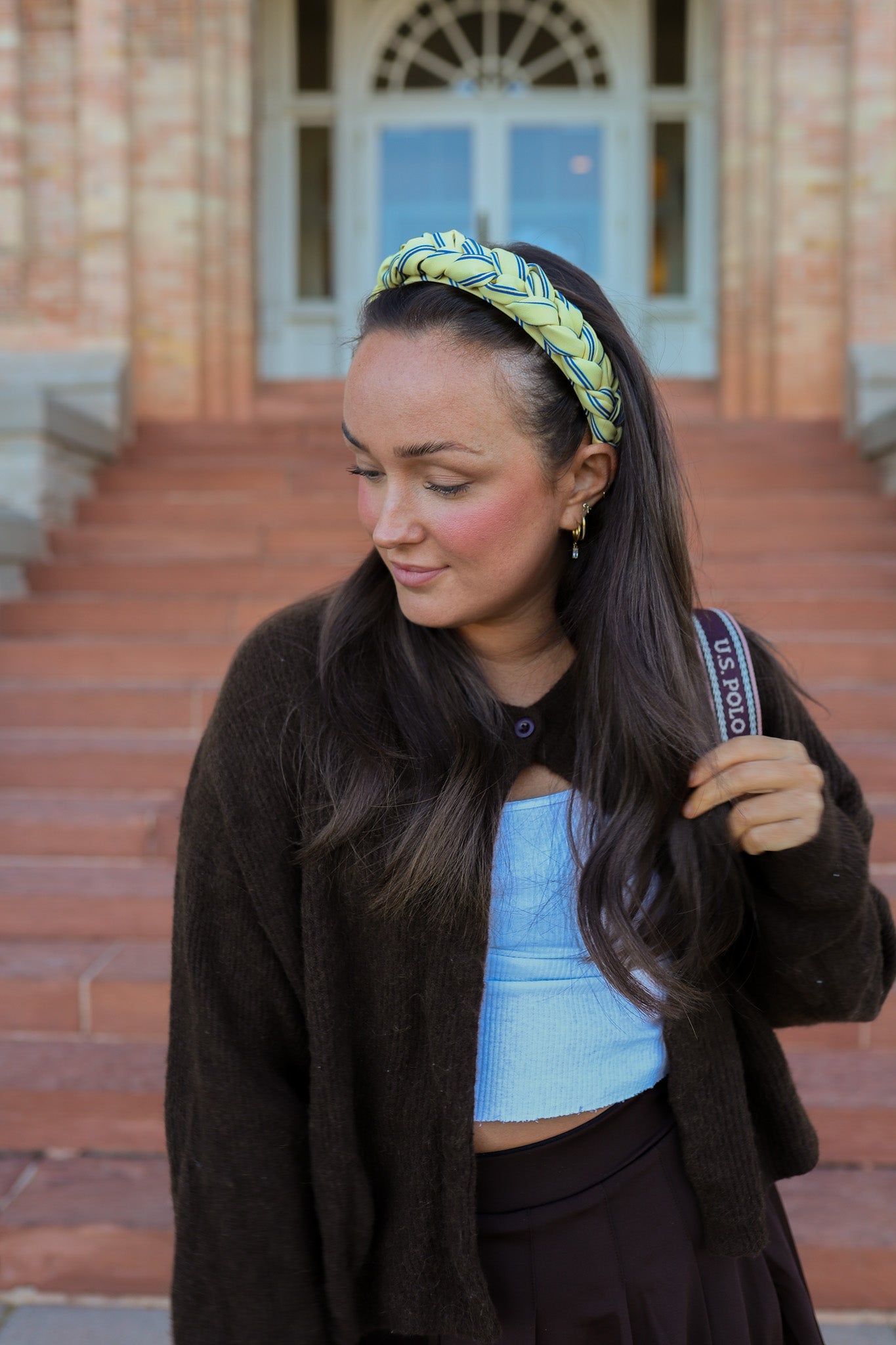 UNIVERSITY STRIPED BRAIDED HEADBAND