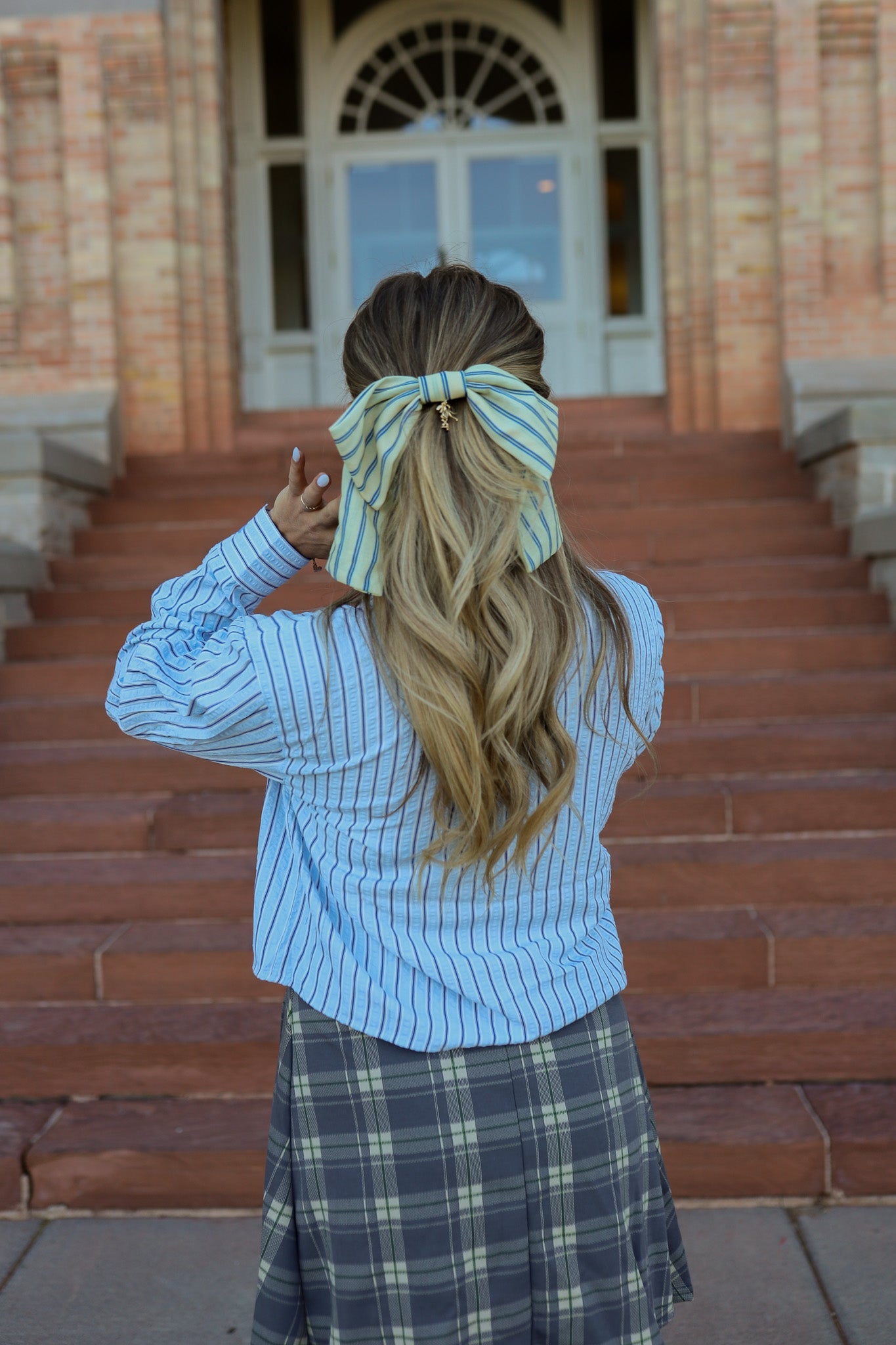 UNIVERSITY STRIPED SLOUCHY BOW