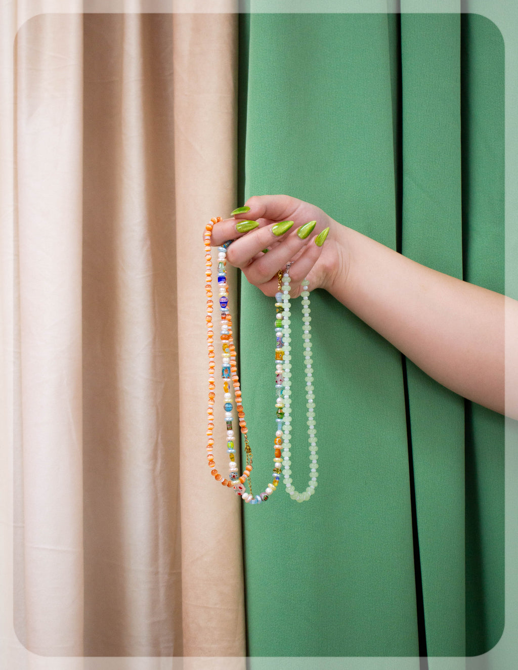 Gentle Green Beaded Necklace