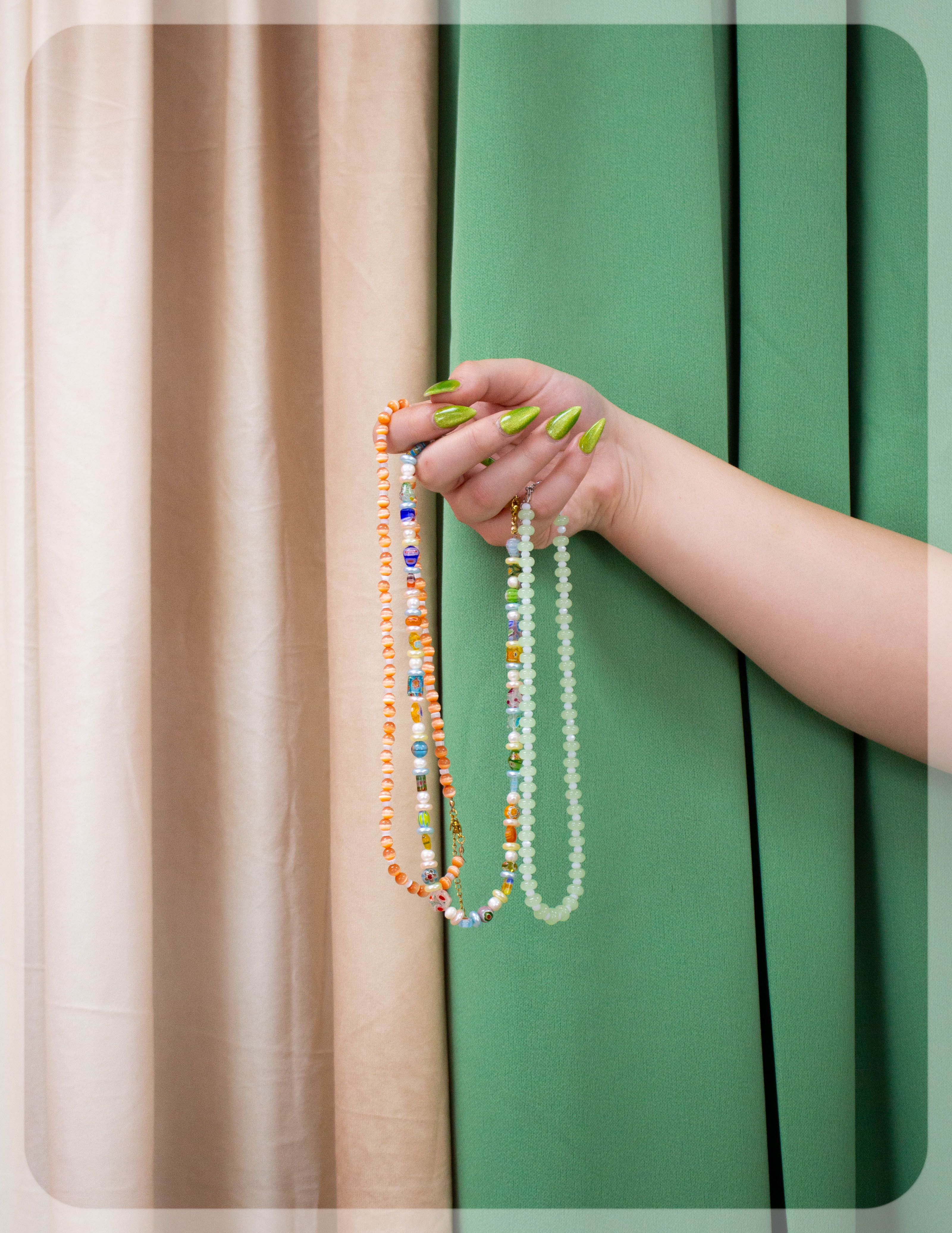 Gentle Green Beaded Necklace