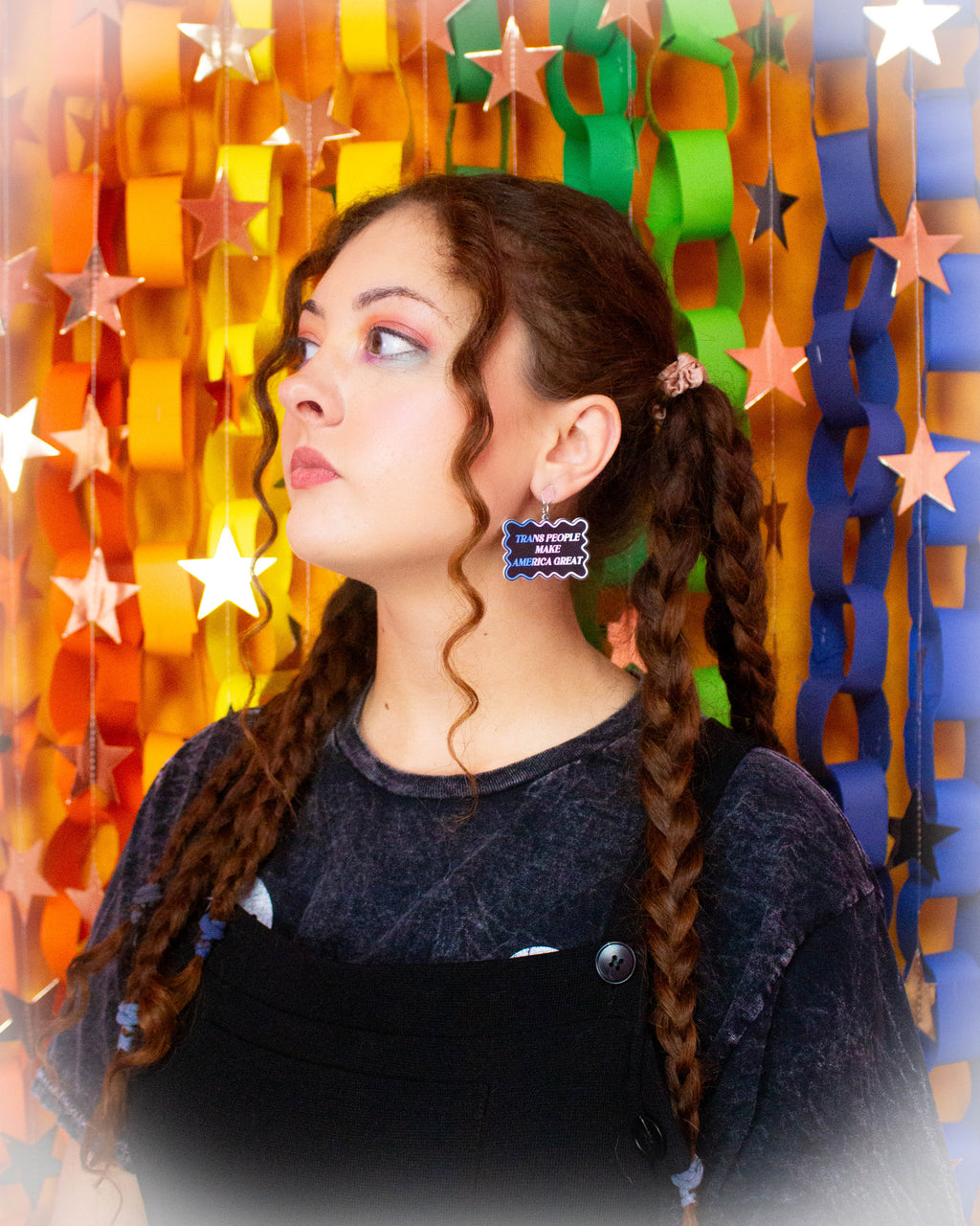 "Trans People Make America Great" Dangle Earrings