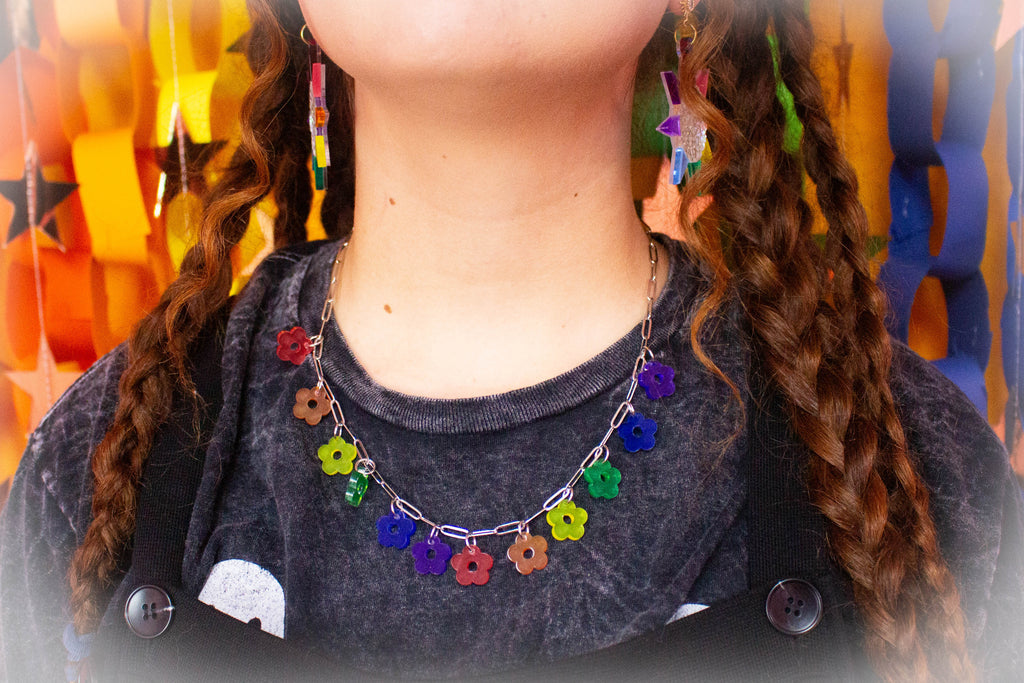 Flower Fields all Year-Rainbow Titanium Necklace