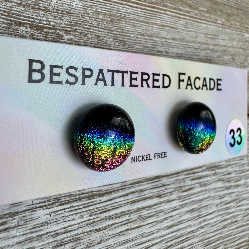 Rainbow Magic Drop Stud Dichroic Glass Earrings (33)