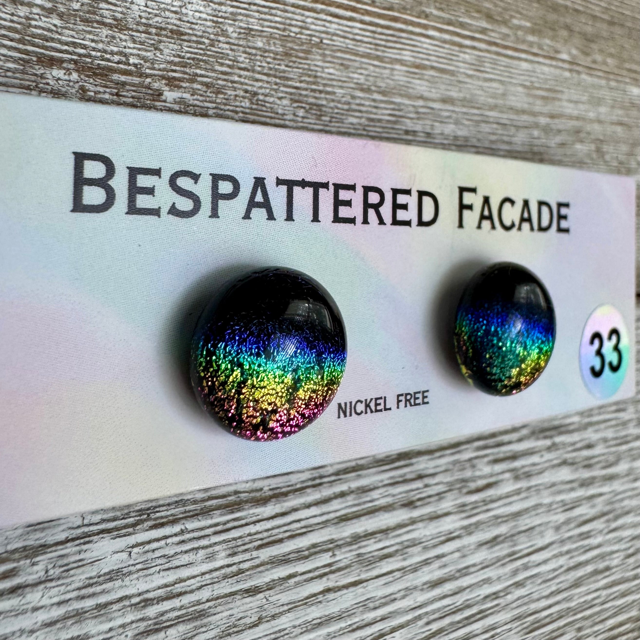 Rainbow Magic Drop Stud Dichroic Glass Earrings (33)