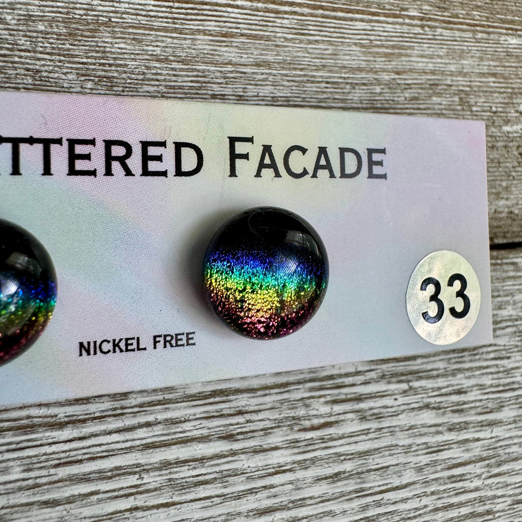 Rainbow Magic Drop Stud Dichroic Glass Earrings (33)
