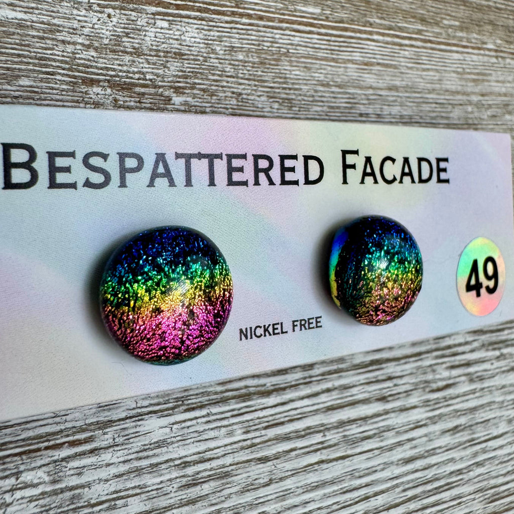 Rainbow Magic Drop Stud Dichroic Glass Earrings (49)