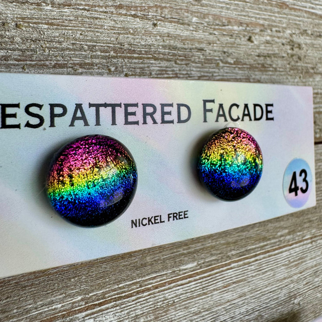 Rainbow Magic Drop Stud Dichroic Glass Earrings (43)