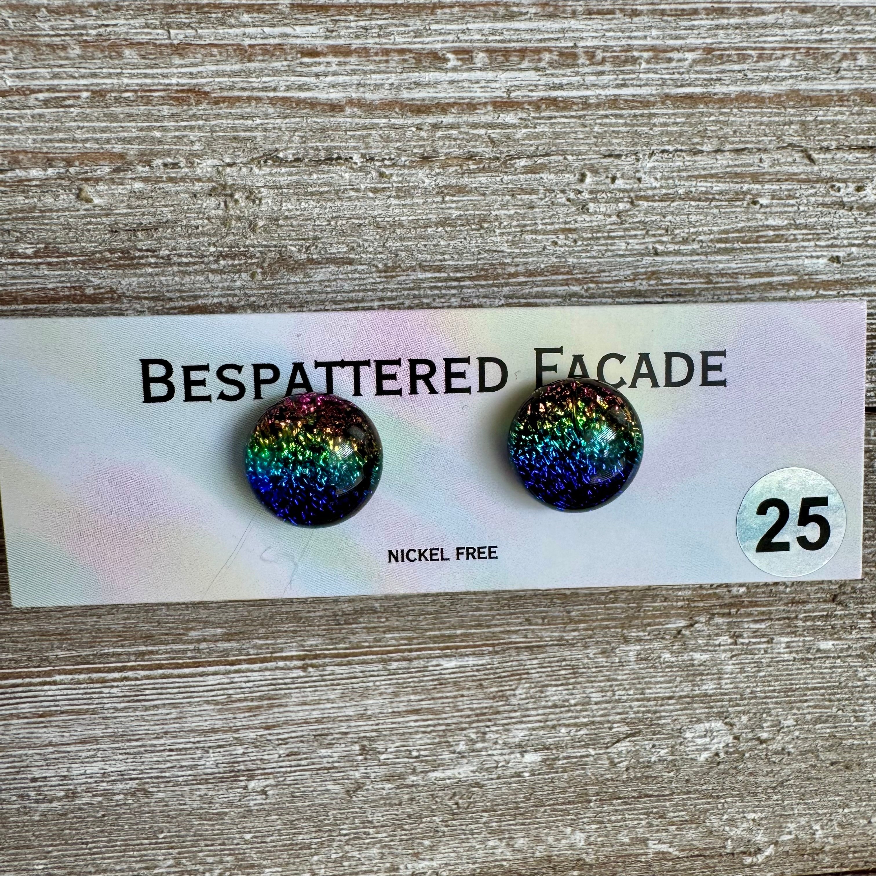 Rainbow Magic Drop Stud Dichroic Glass Earrings (25)