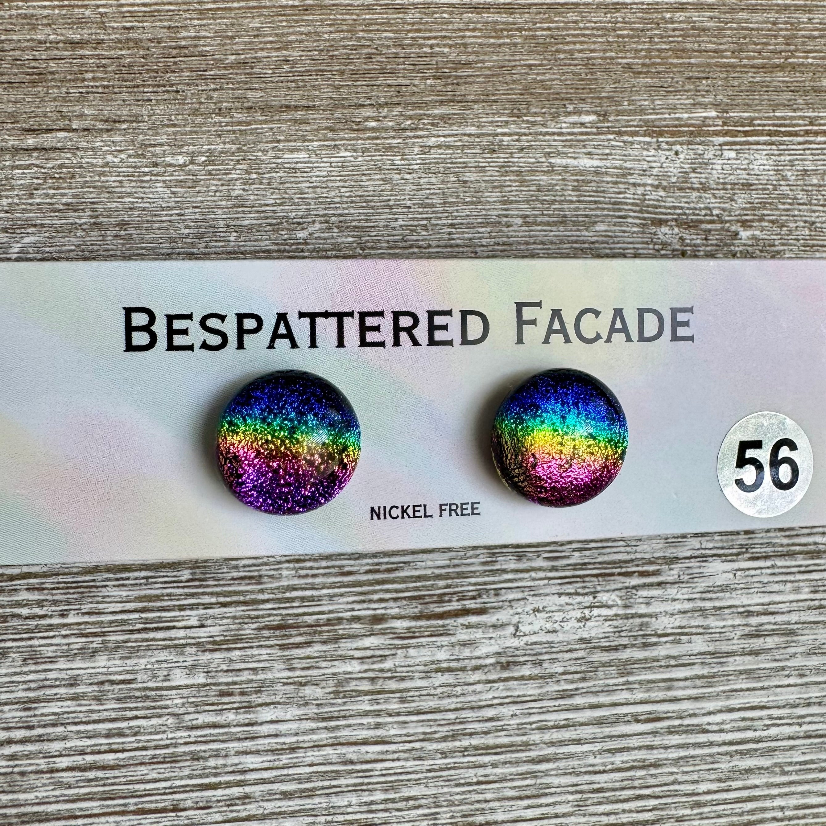 Rainbow Magic Drop Stud Dichroic Glass Earrings (56)