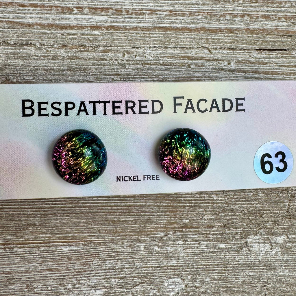 Rainbow Magic Drop Stud Dichroic Glass Earrings (63)