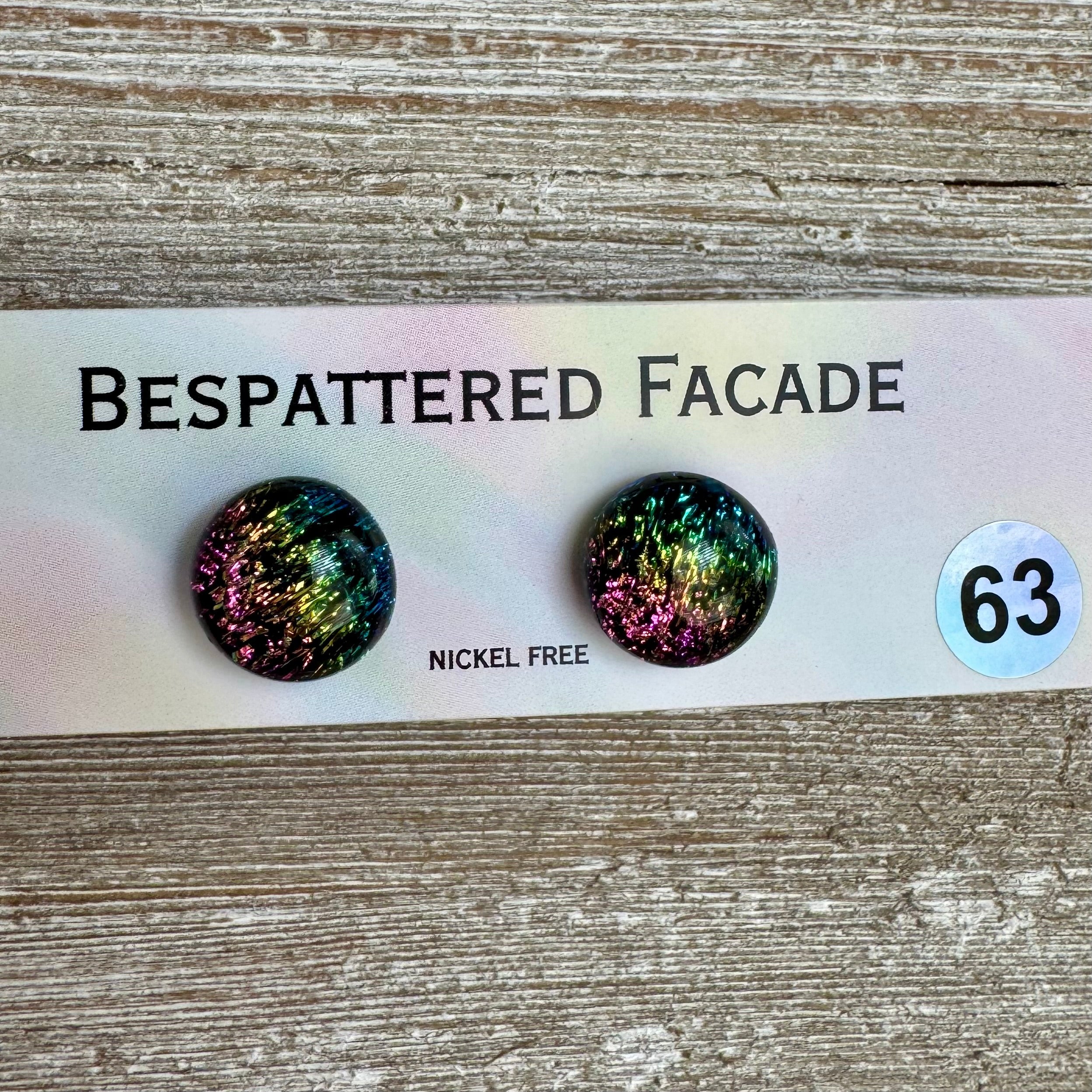 Rainbow Magic Drop Stud Dichroic Glass Earrings (63)