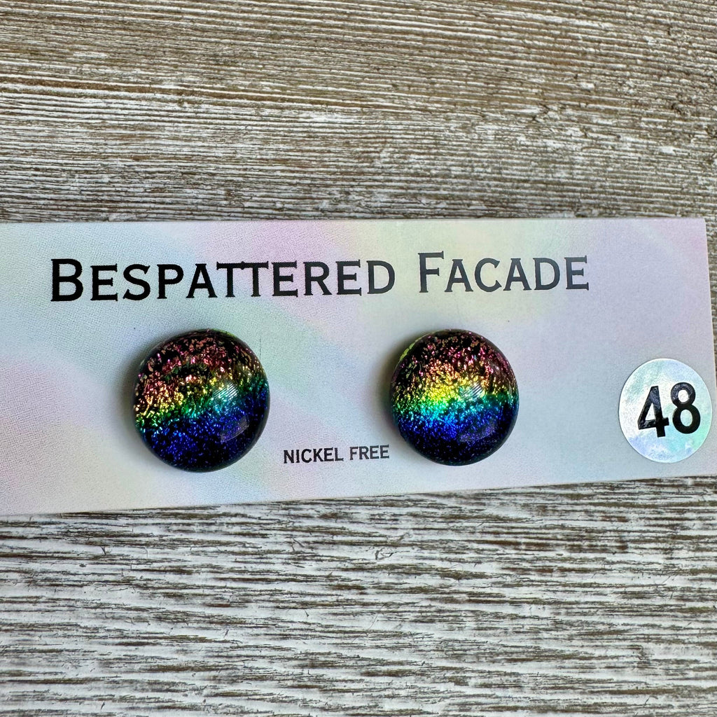 Rainbow Magic Drop Stud Dichroic Glass Earrings (48)