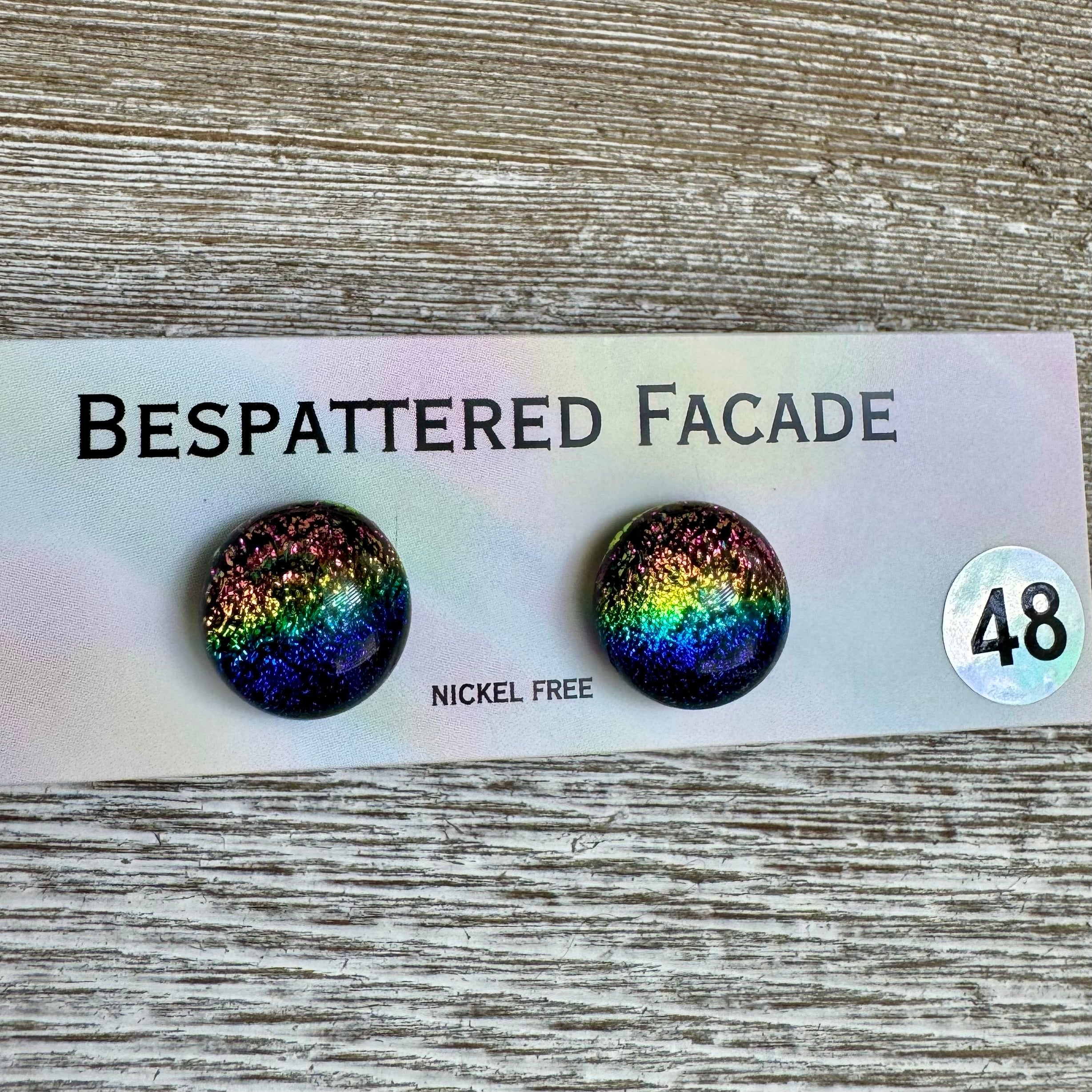 Rainbow Magic Drop Stud Dichroic Glass Earrings (48)