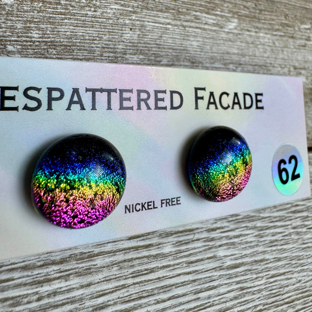 Rainbow Magic Drop Stud Dichroic Glass Earrings (62)