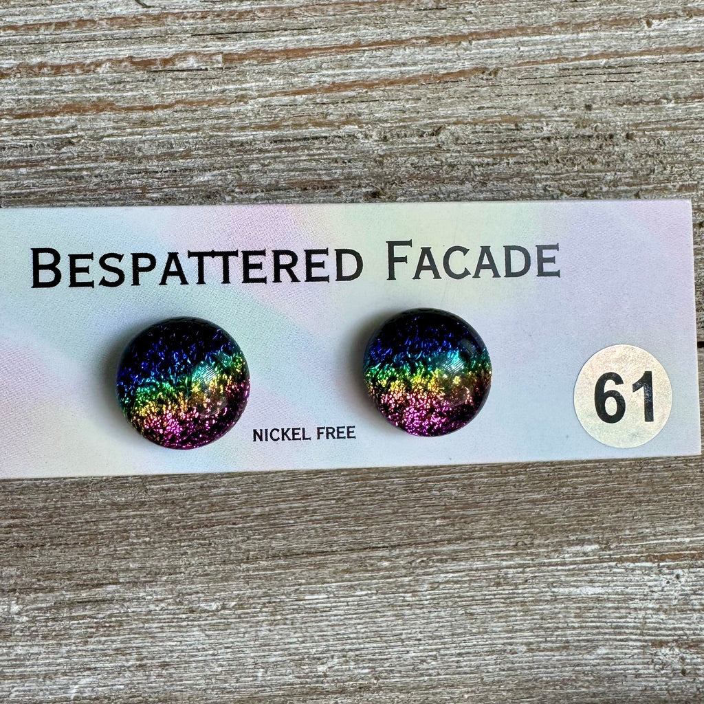 Rainbow Magic Drop Stud Dichroic Glass Earrings (61)