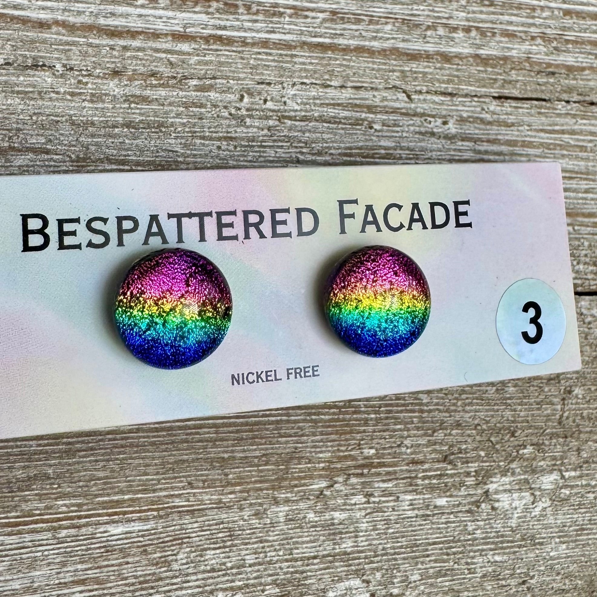 Rainbow Magic Drop Stud Dichroic Glass Earrings (3)