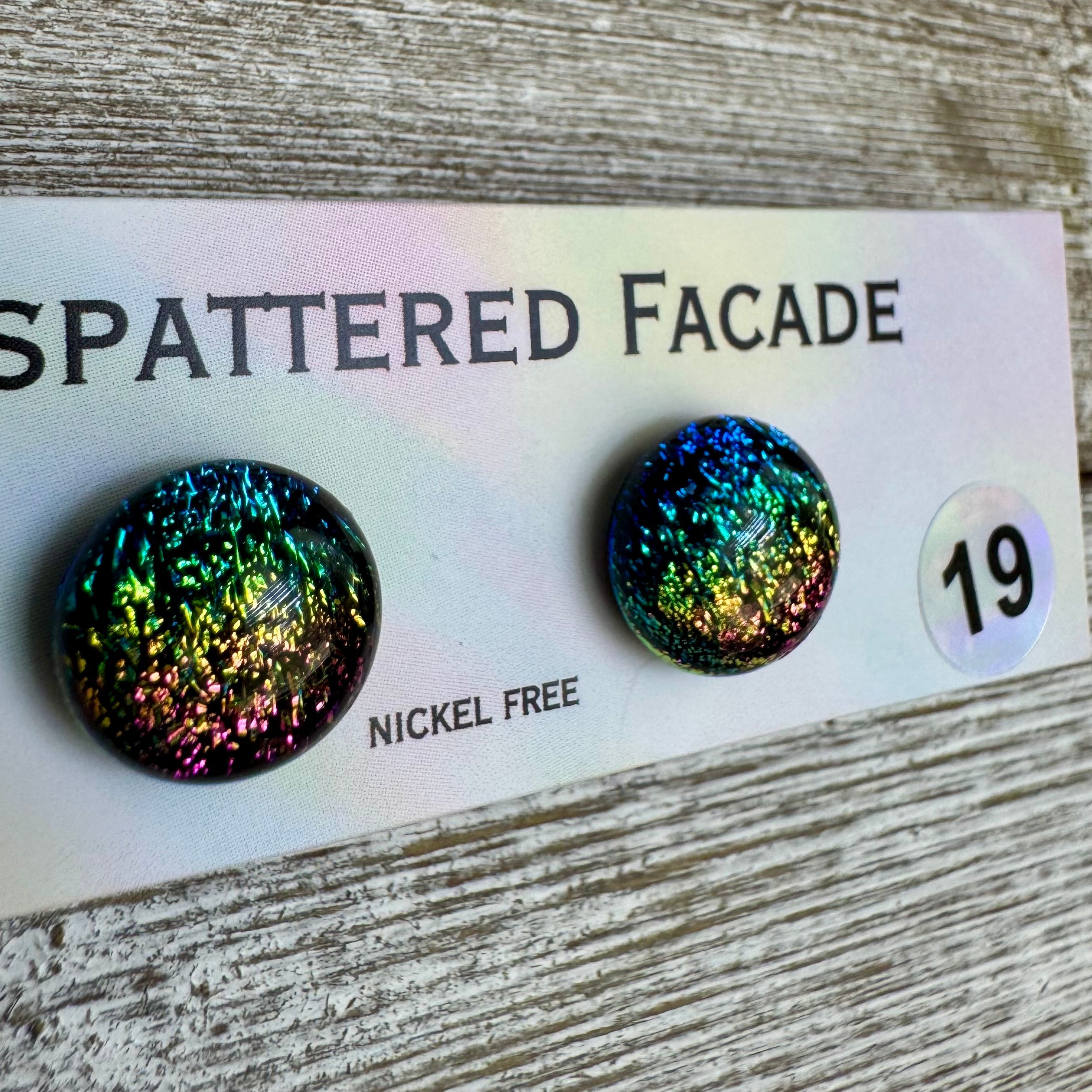 Rainbow Magic Drop Stud Dichroic Glass Earrings (19)