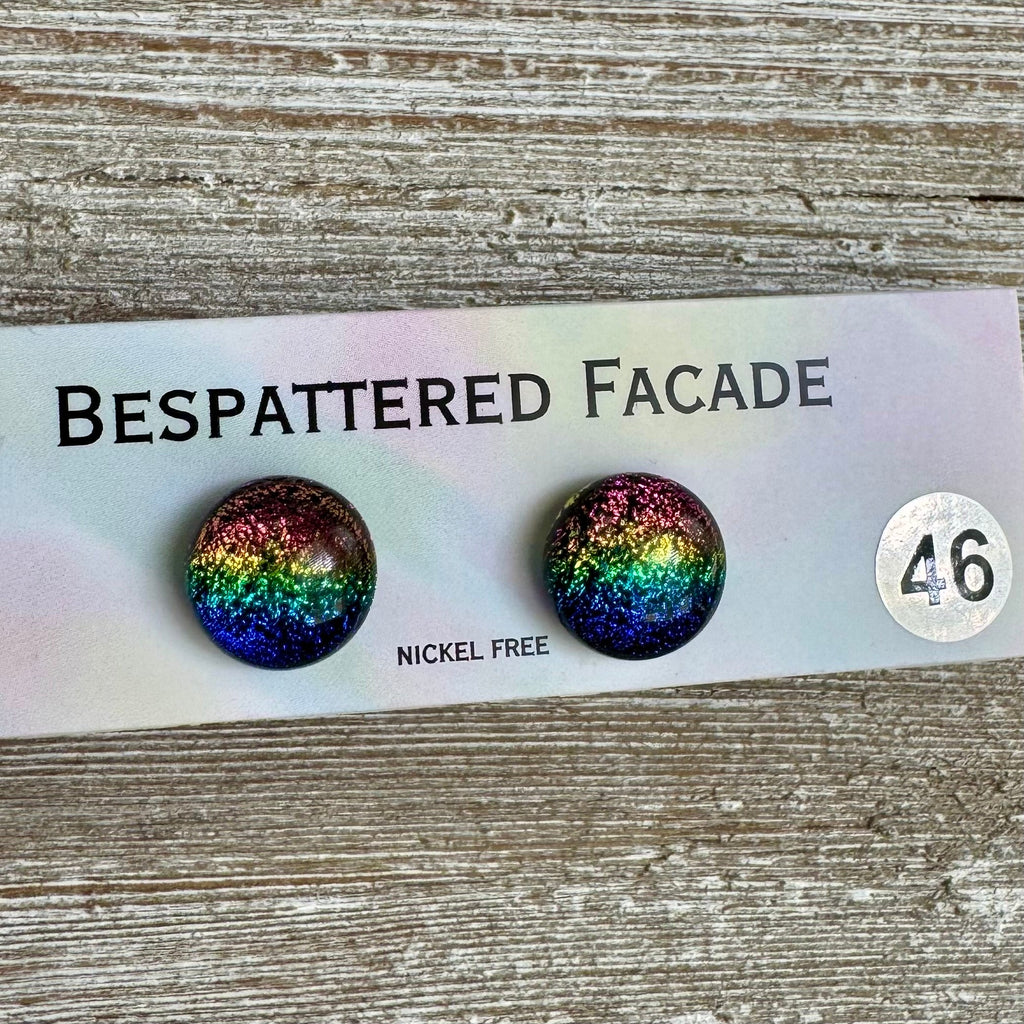 Rainbow Magic Drop Stud Dichroic Glass Earrings (46)