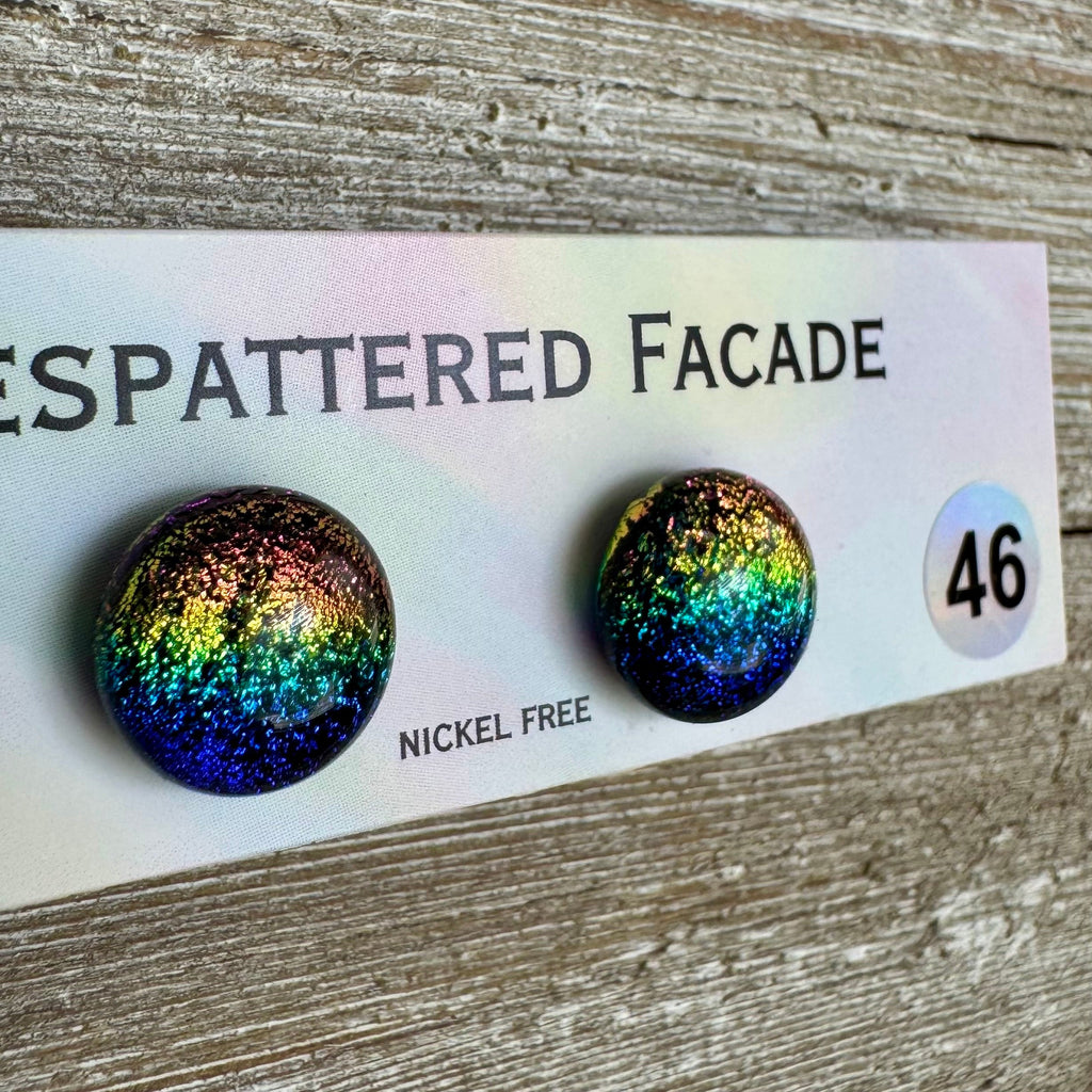 Rainbow Magic Drop Stud Dichroic Glass Earrings (46)