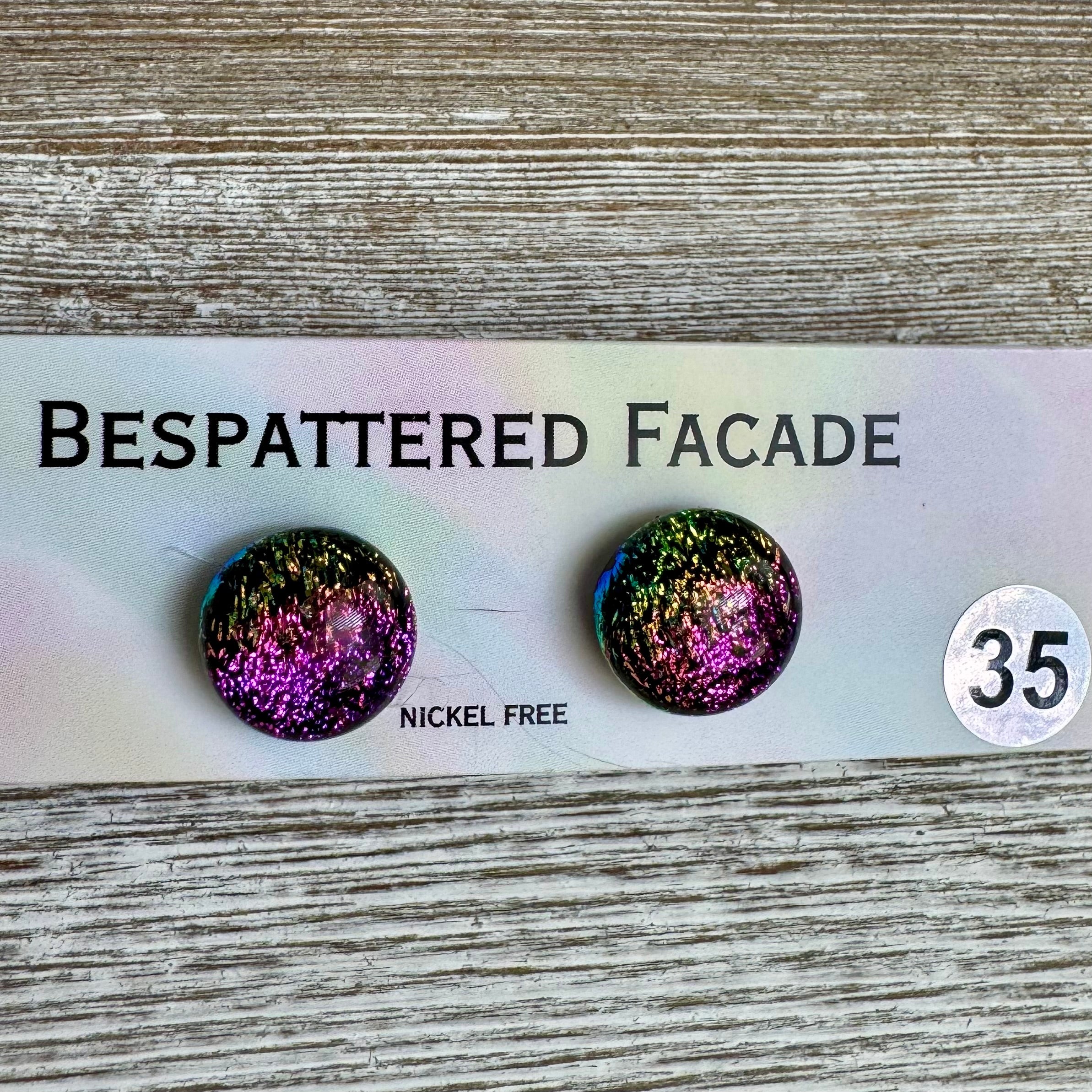 Rainbow Magic Drop Stud Dichroic Glass Earrings (35)